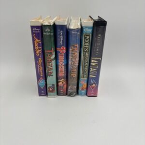 Disney VHS Movie Lot Kids OS Multicolor Good Pinocchio Tarzan Fantasia Dinosaur